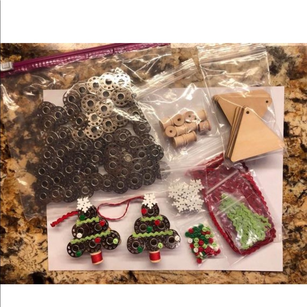 DIY 10 Kit Sewing Bobbin Christmas Tree Ornaments